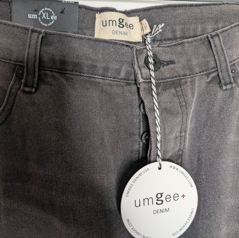 New Umgee Frayed Hem Black Denim Skirt XL 1X - Picture 2 of 5